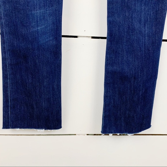 DL1961 Cindy Raw Hem Slim Boot Cut Jeans Dark Wash Denim Size 24 00 Cotton Poly - Picture 9 of 13